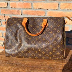 Louis Vuitton Monogram LV Speedy 35 Tote Bag Purse